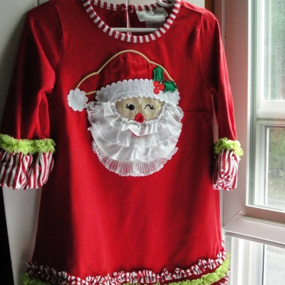 3 for $18. Emily Rose Christmas Dress Santa Size 5 - Picture 2 of 7